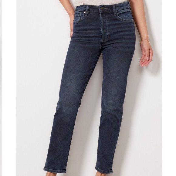 Evereve The Ever Straight Jeans High-Rise | Sociable (a moody blue-gray) - Picture 1 of 16